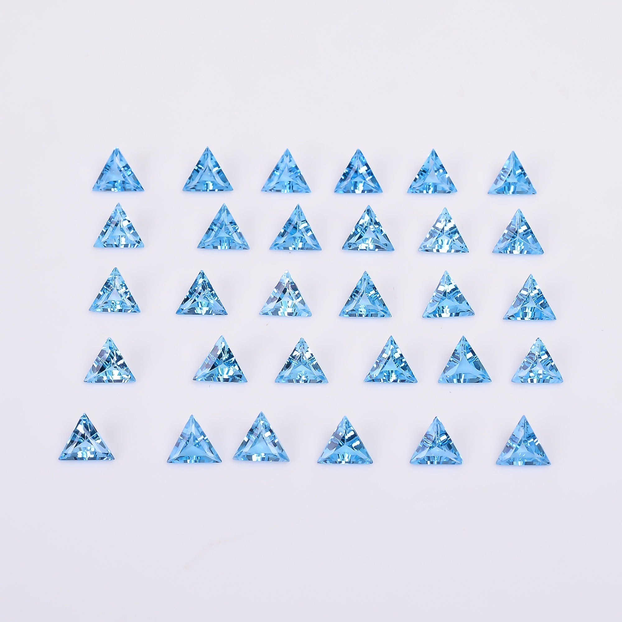 natural blue topaz triangle shape cut stone loose gemstone lot